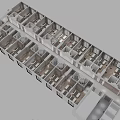 Aerial View Of Residential Building Floor Plan With Multiple Rooms And Corridors