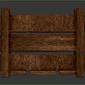 Rustic Wooden Crate With Slatted Sides And Open Top For Storage Use 3d model