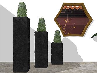 New Chinese Style Horse-tying Pile Jade Horse-tying Pile 3d model