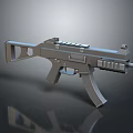 Modern Assault Rifle 3D Rendering With Metallic Finish And Tactical Rail System 3d model