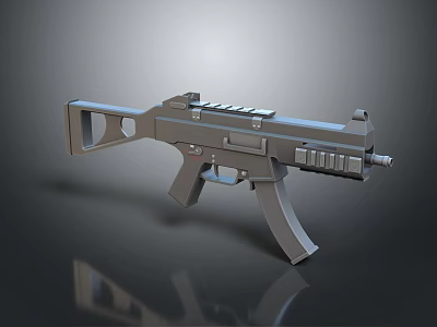 Modern Assault Rifle 3D Rendering With Metallic Finish And Tactical Rail System 3d model