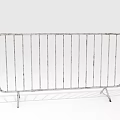 Metal Barrier Fence With Vertical Steel Bars And Base Support Stands Structure