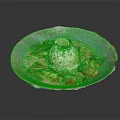 Delicious Rice Bowl With Lemon Slice Fresh Vegetables Chili And Creamy Sauce In Ceramic Bowl