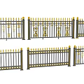 Decorative Iron Fence Designs With Gold Accents And Intricate Patterns