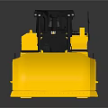 Detailed Yellow CAT Bulldozer Construction Vehicle With Tracks And Blade