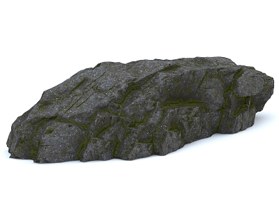 Rock Stone Block Moss Stone Boulder Natural Landscape 3d model