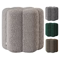Light Gray Fluffy Ottoman With Multi Petal Design And Various Colors
