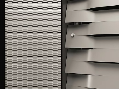 Sturdy Metal Hardware Tool Storage Unit With Grid Texture Louvered Structure And Screws 3d model