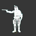 Game Movie Character In Silver Armor With Brown Belt Helmet And Holding Weapon