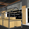 Modern Specialty Store Interior With Glass Facade Wooden Decor And Display Shelves