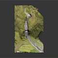 Stunning Green Valley Landscape With Waterfall Flowing River And Lush Grass