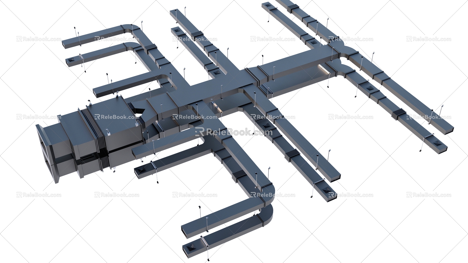 Ceiling air conditioning ventilation pipe 3d model