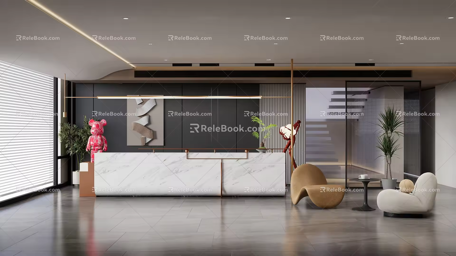 Modern Front Desk Bar 3d model