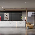 Modern Front Desk Bar 3d model