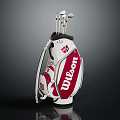 Wilson Golf Bag with Golf Clubs Inside Displayed on Black Background