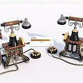 Vintage Retro Telephones With Wooden Handles Metal Bells And Classic Design