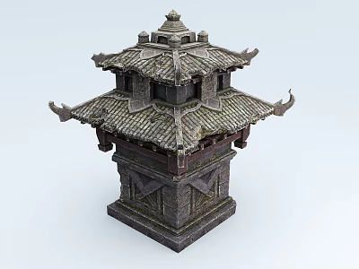 Ancient Chinese Pagoda In Traditional Architectural Style With Tiered Roofs 3d model