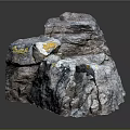 Natural Rock Formation With Detailed Surface Texture And Yellow Stains