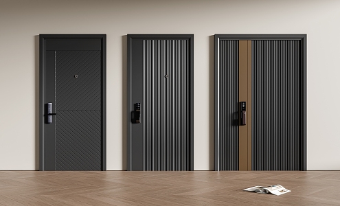 Modern entry door security door 3d model