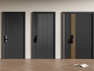 Modern entry door security door 3d model