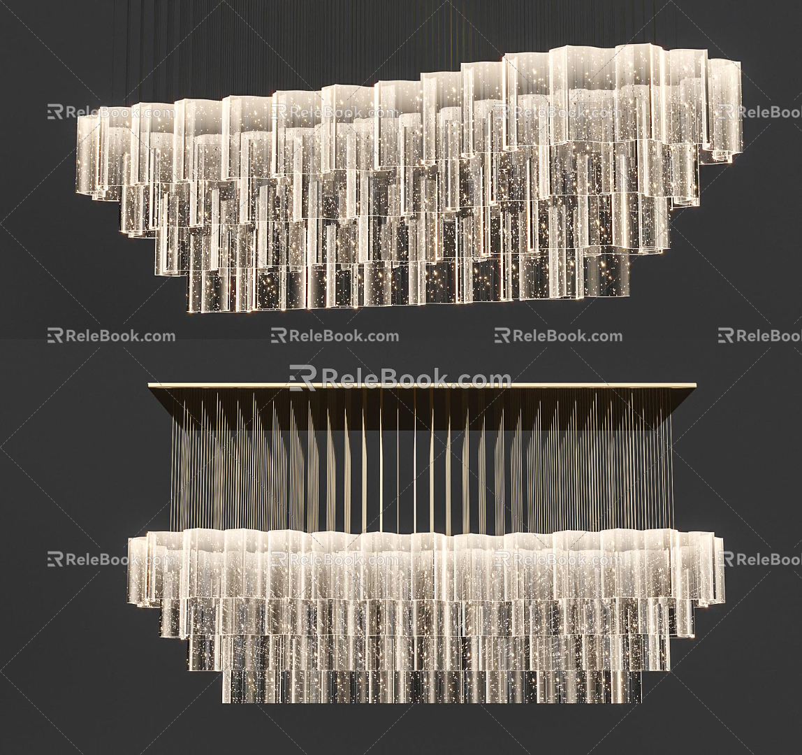 Modern crystal chandelier crystal lamp 3d model