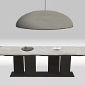 Modern Dining Table Tea Table Desk Office Desk Leisure Table Log Dining Table Chandelier Ornaments Trees Leisure Table 3d model