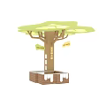 Tree Shaped Decorative Pillar With Brown Base Green Canopy And Design Details 3d model