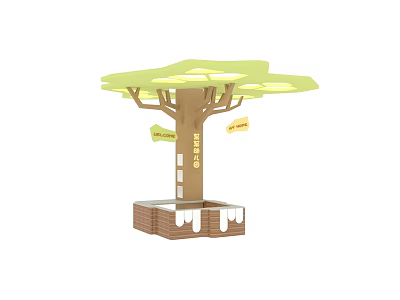 Modern Pillar Tree Chair 3d model