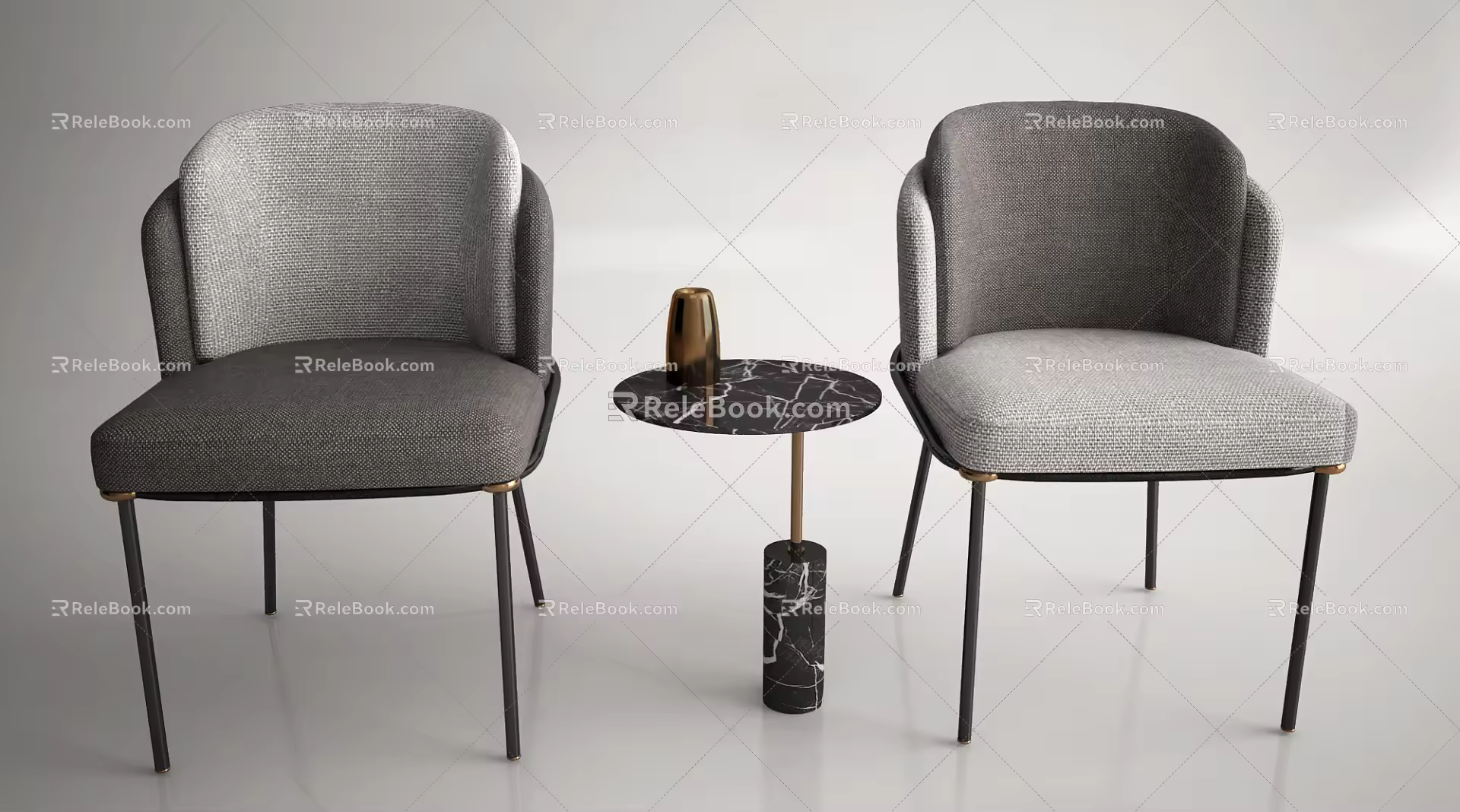 Modern Casual Sofa Combination Fabric Single Chair 3d model