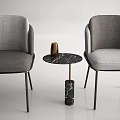 Modern Casual Sofa Combination Fabric Single Chair 3d model