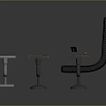 Ergonomic Modern Leisure Chair With Mesh Design Metal Frame And Side Tables