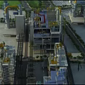 Aerial View of Industrial Factory Building with Multiple Levels Metal Structures and Industrial Equipment