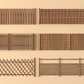 Different Wooden Railing Designs Featuring Slats Lattice And Panel Patterns 3d model