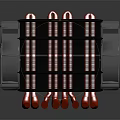High Performance CPU Cooler With Red Fan And Aluminum Heat Sink
