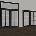 Modern Double Black Casement Windows With Glass Panes In Indoor Home Design