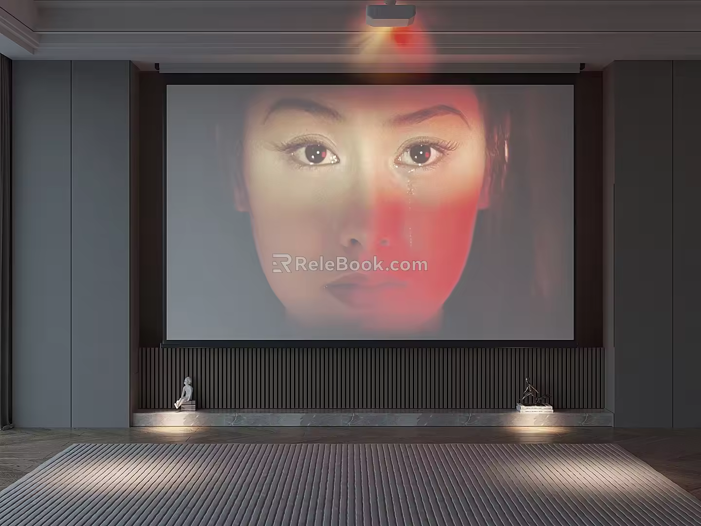 Modern Projection Curtain Projector Projection Equipment 3d model