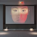 Modern Projection Curtain Projector Projection Equipment 3d model