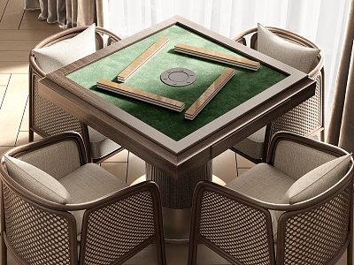 Mahjong Table and Chair Mahjong Table and Chair Combination 3d model