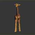 Yellow and Red Spotted Giraffe Doll with Long Neck for Children Playtime