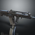 Modern Tactical Black Assault Rifle with Detachable Magazine Barrel Grip and Military Style Design