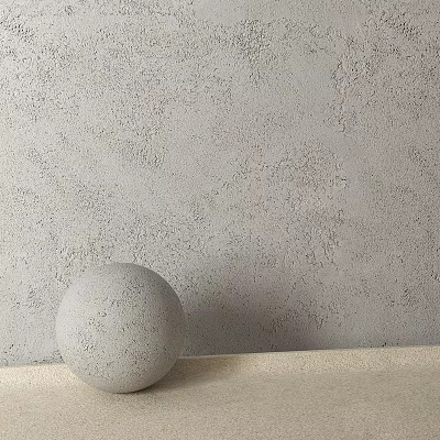 Textured Gray Wall Surface with Small Gray Sphere on Light Colored Countertop 3d model