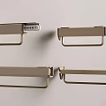 Four Modern Wall Hooks With Sleek Design Mounted On Beige Wall 3d model