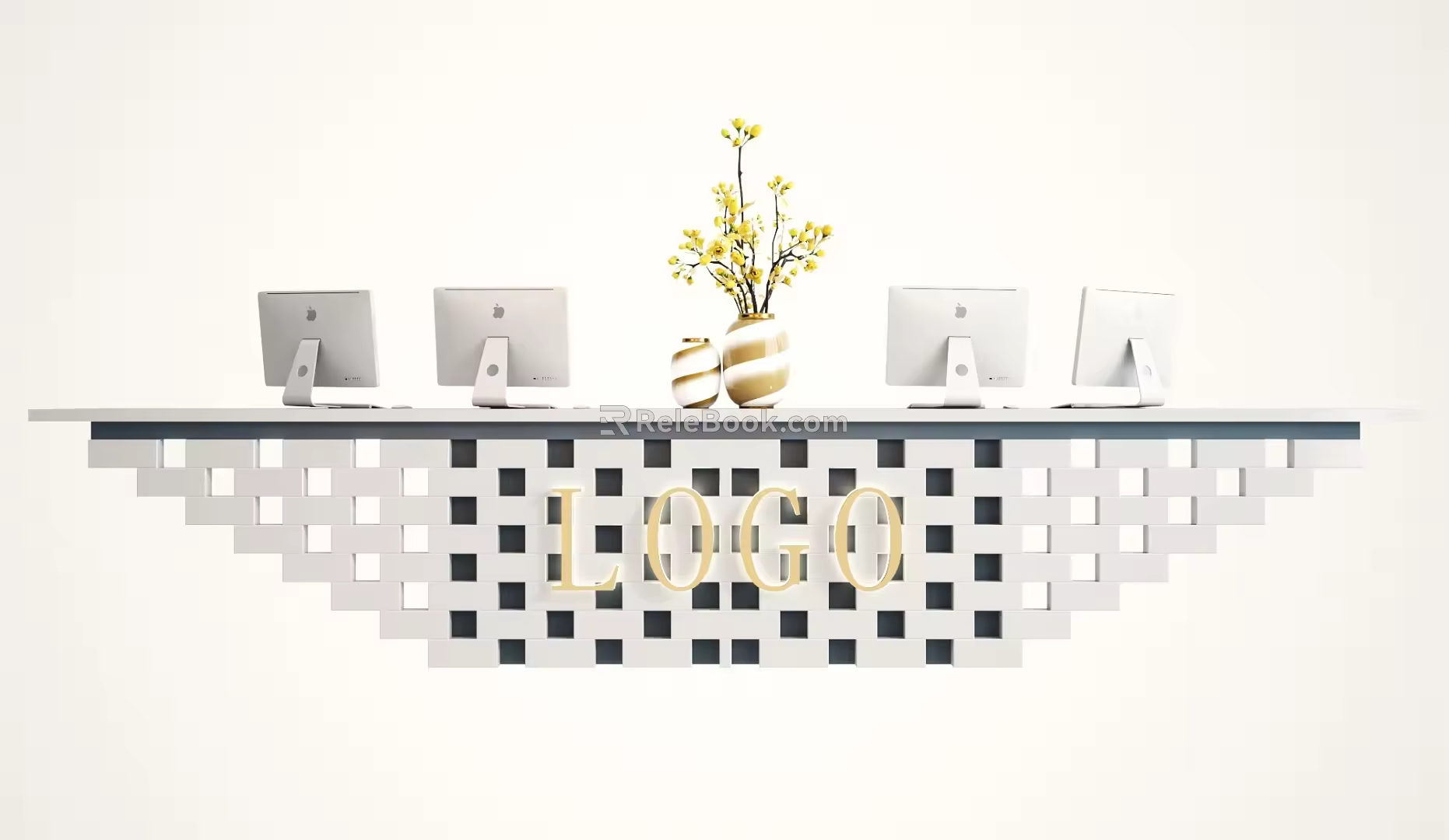 Modern reception desk 3d model