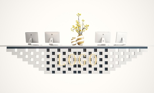 Modern reception desk 3d model