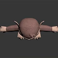 Pink Cartoon Monkey Character With Smiling Face And Open Arms On Black Background
