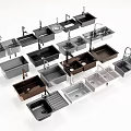 Modern vegetable basin sink faucet 3d model