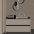 Bedside table bedside small chandelier 3d model