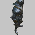 Man In Shiny Silver Medieval Armor With Golden Accents And Intricate Details