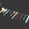 Weapon Collection of Various Modern Military Missiles with Different Sizes and Designs
