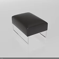 Modern Black Leather Single Seater Sofa With Stylish Silver Metal Legs